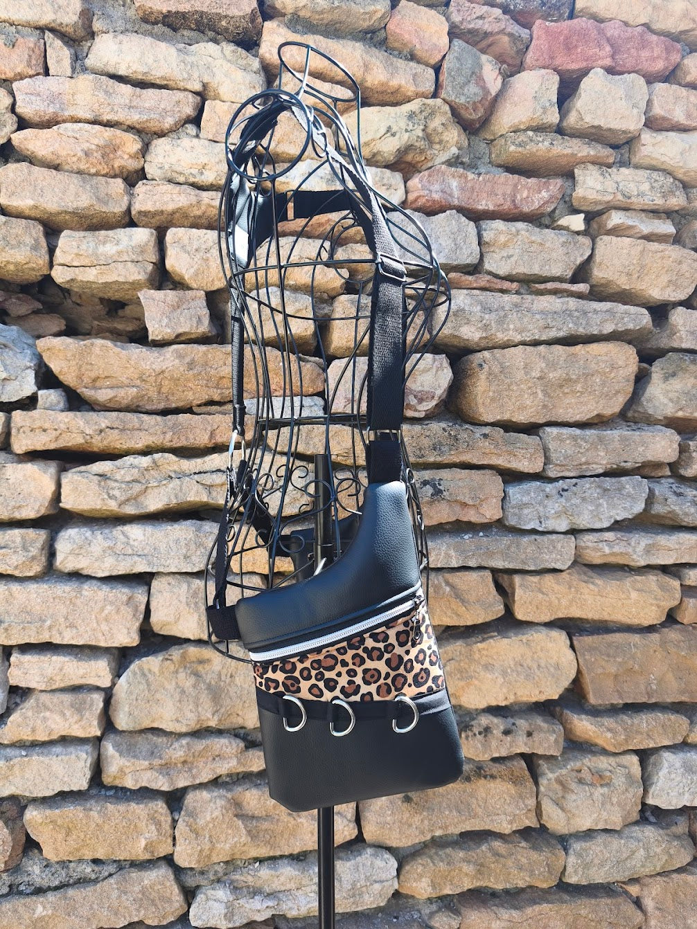 Holster bag simili cuir léopard