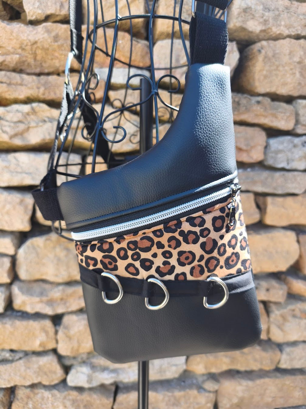 Holster bag simili cuir léopard