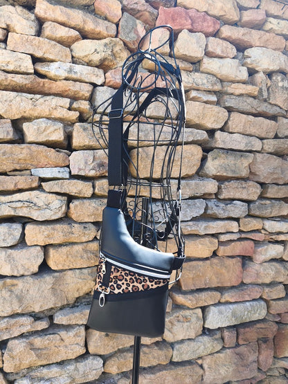 Holster bag simili cuir léopard
