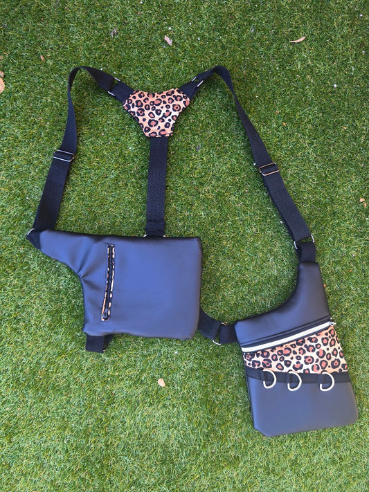 Holster bag simili cuir léopard