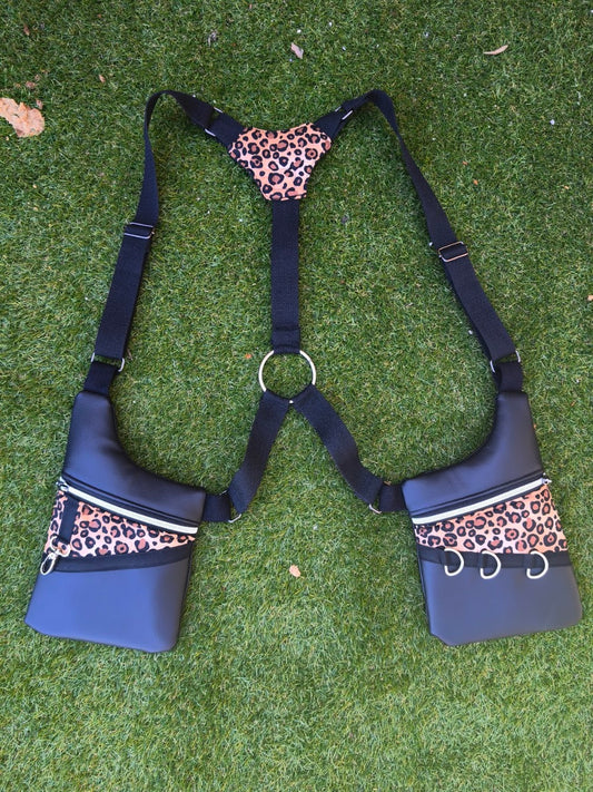 Holster bag simili cuir léopard