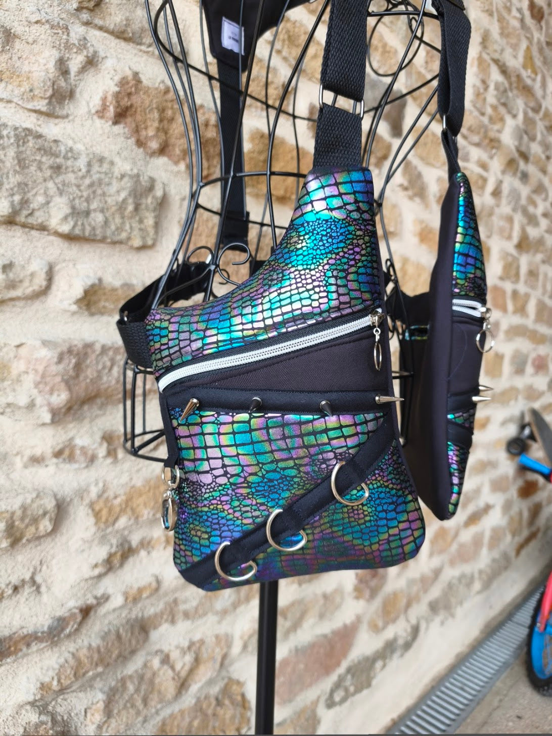 Holster bag serpent irisé